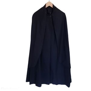 Vintage Black 100% Pure Wool Full Length Cape